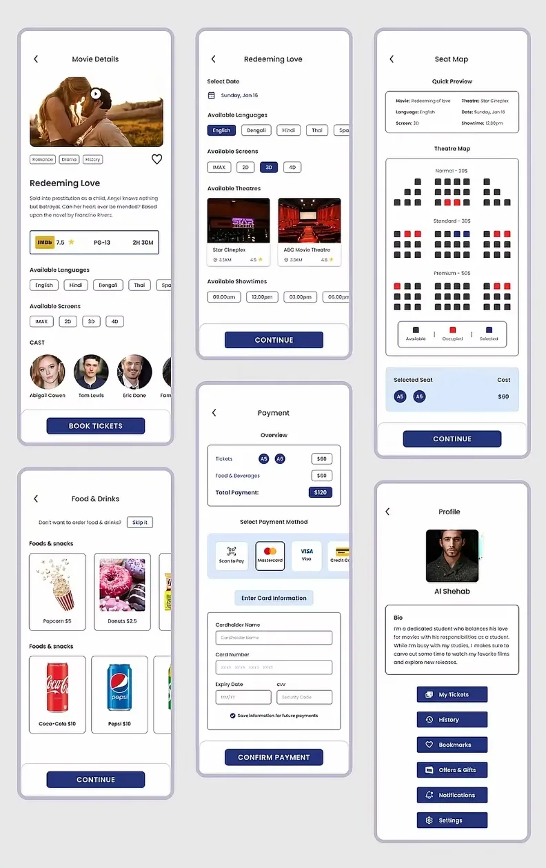 Cinematica — Final Mockups