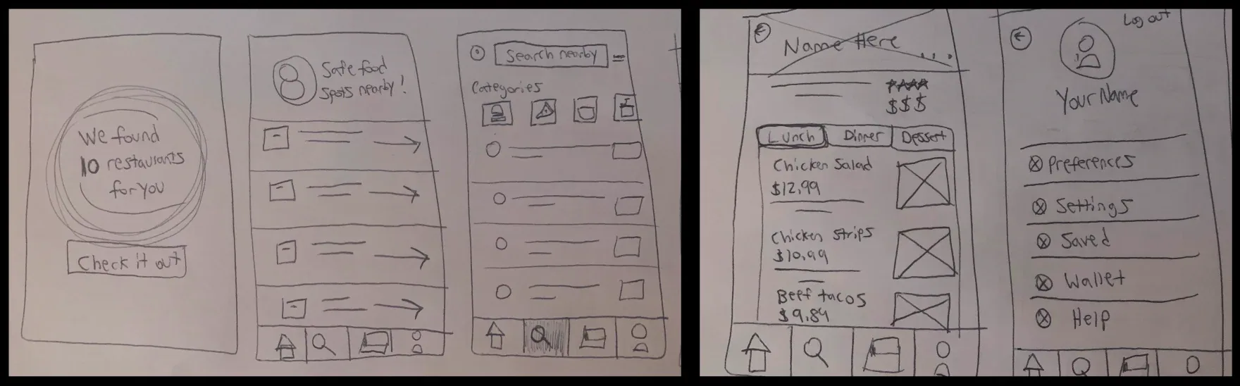 OhYum! — Paper Wireframes